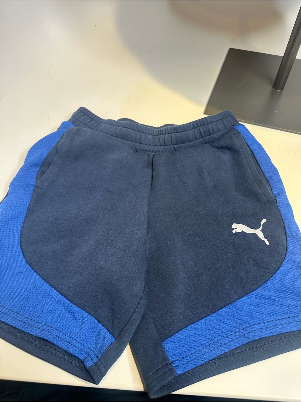 Puma Navy and Royal Blue Kids Athletic Shorts